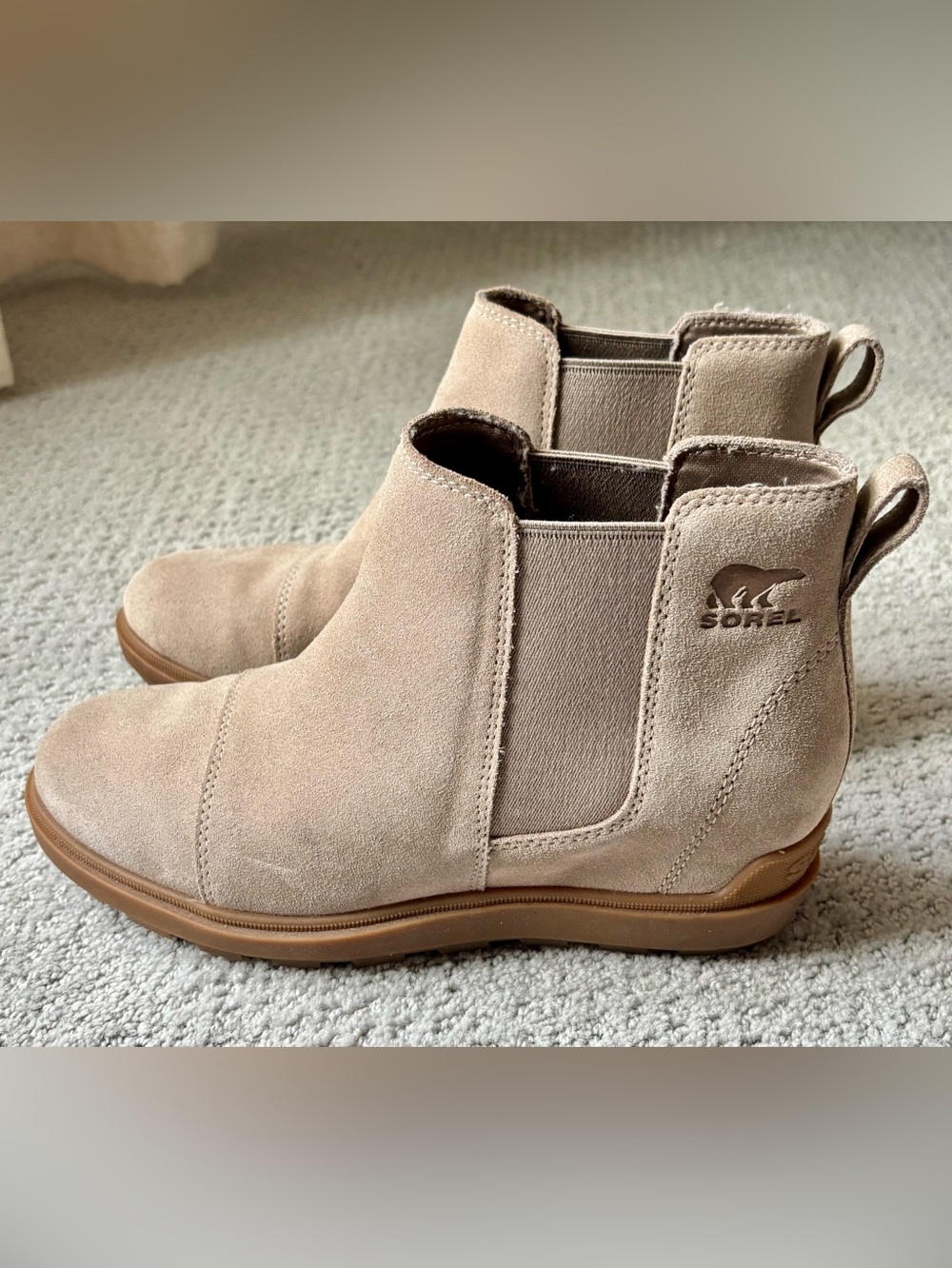 SOREL Taupe Suede Chelsea Ankle Boots | Excellent Condition